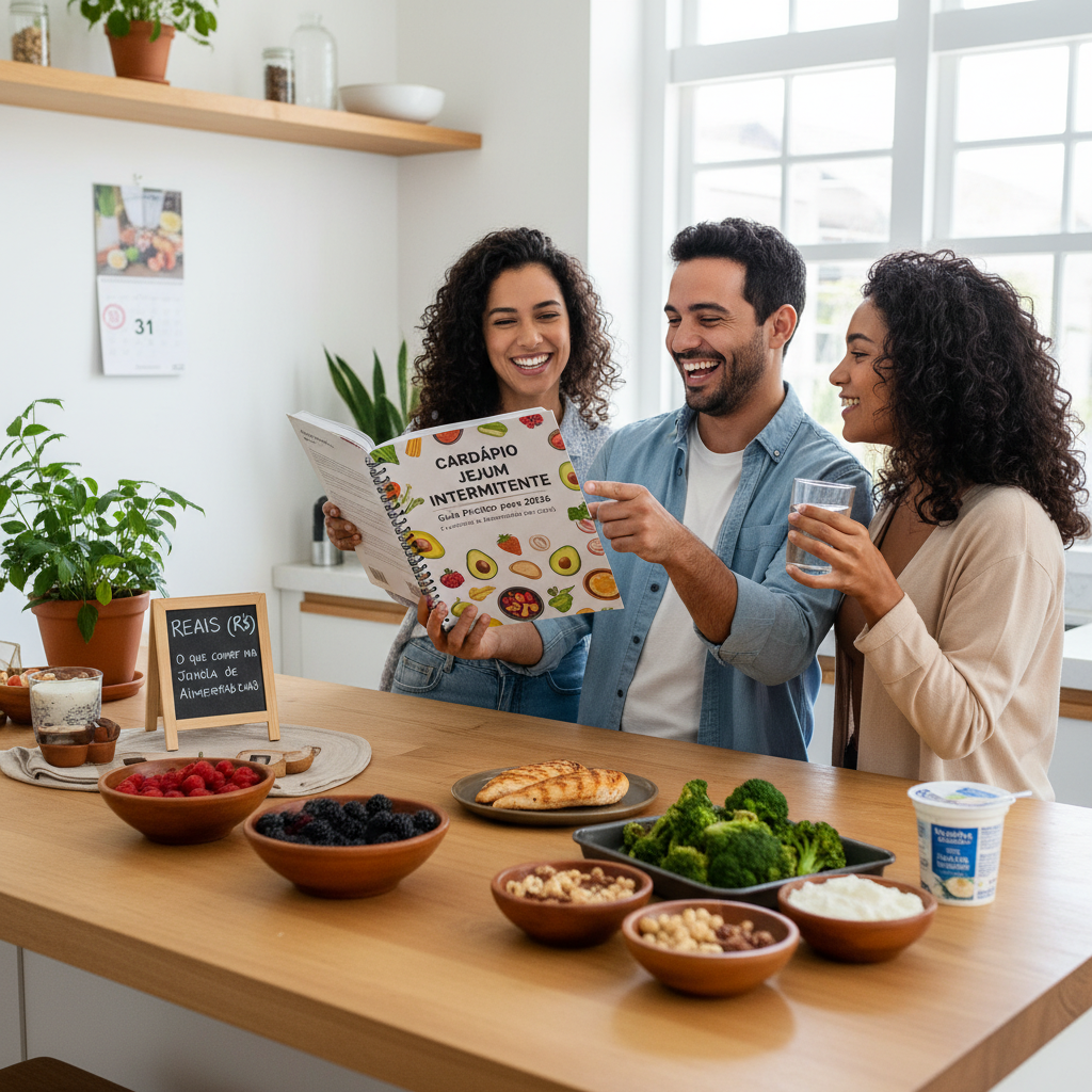Cardápio jejum intermitente grátis focado em alimentação saudável e equilibrada