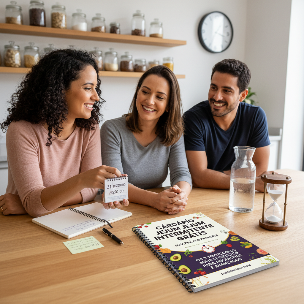 Infográfico dos protocolos de jejum intermitente 14:10, 16:8 e 24h