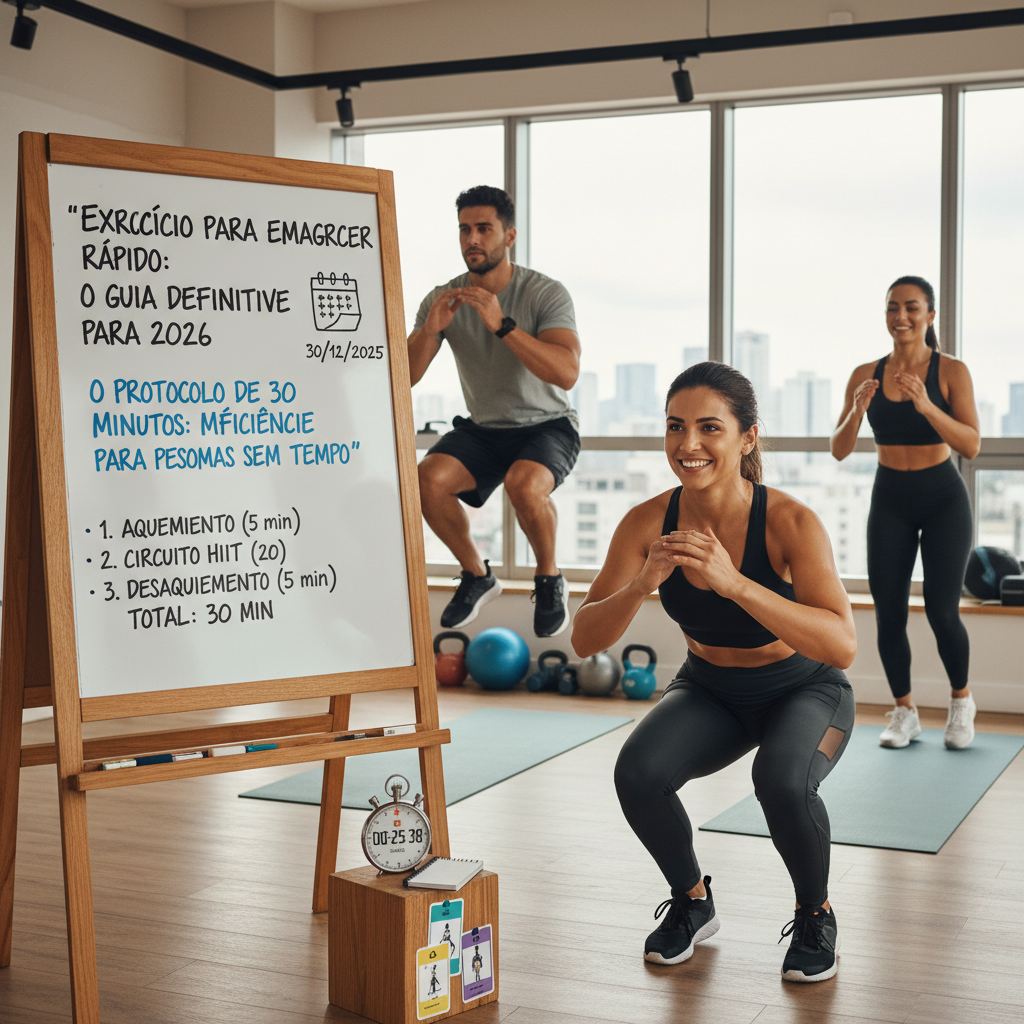 Cronômetro marcando 30 minutos focado em exercício para emagrecer rápido