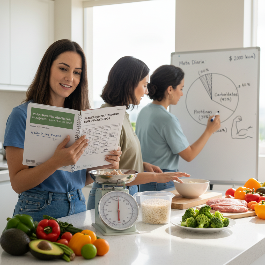 Infográfico sobre proteínas carboidratos e gorduras no planejamento alimentar para emagrecer