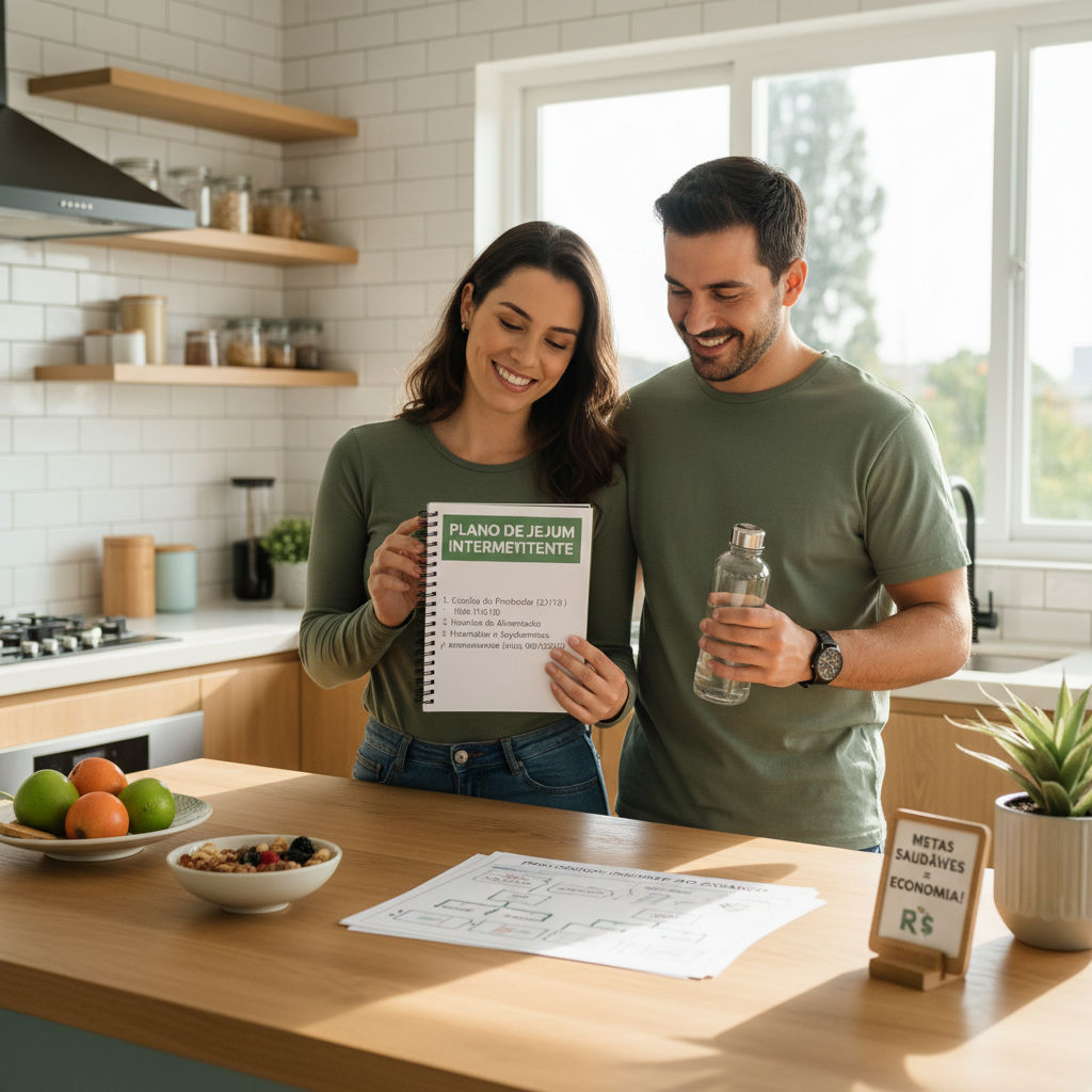Infográfico com horários de jejum 12h, 14h e 16h para quem quer saber como começar o jejum intermitente
