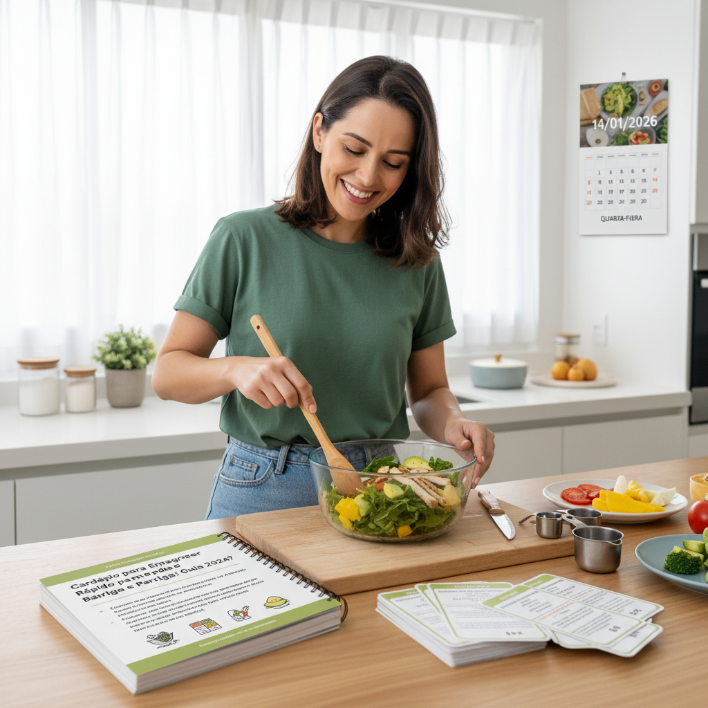 Cardápio para emagrecer rápido e perder barriga com foco em alimentos naturais