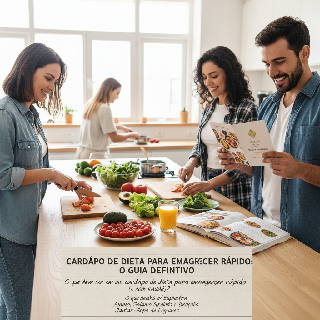 Cardápio de dieta para emagrecer rápido com equilíbrio de macros e vegetais