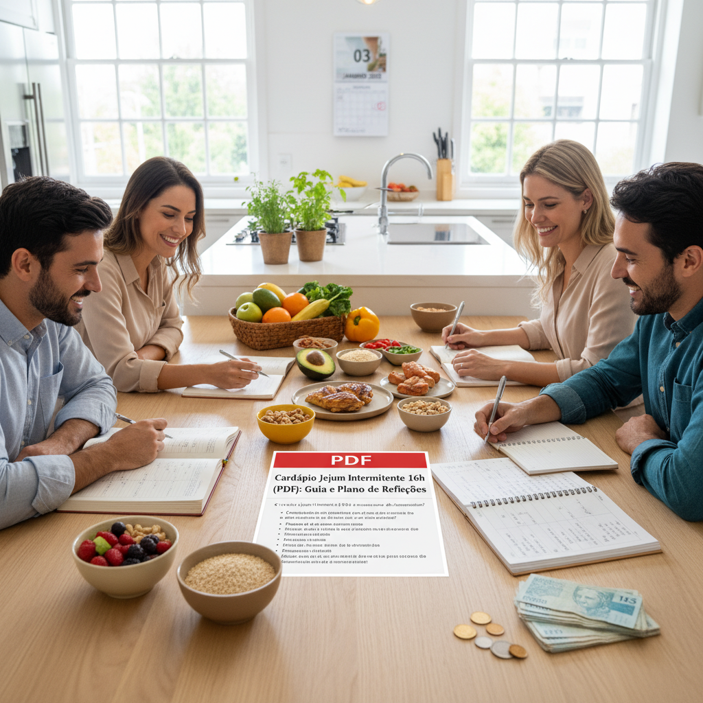 Cardápio Jejum Intermitente 16h (PDF): Guia e Plano de Refeições Homem olhando o relógio e planejando sua janela de alimentação no jejum intermitente 16h