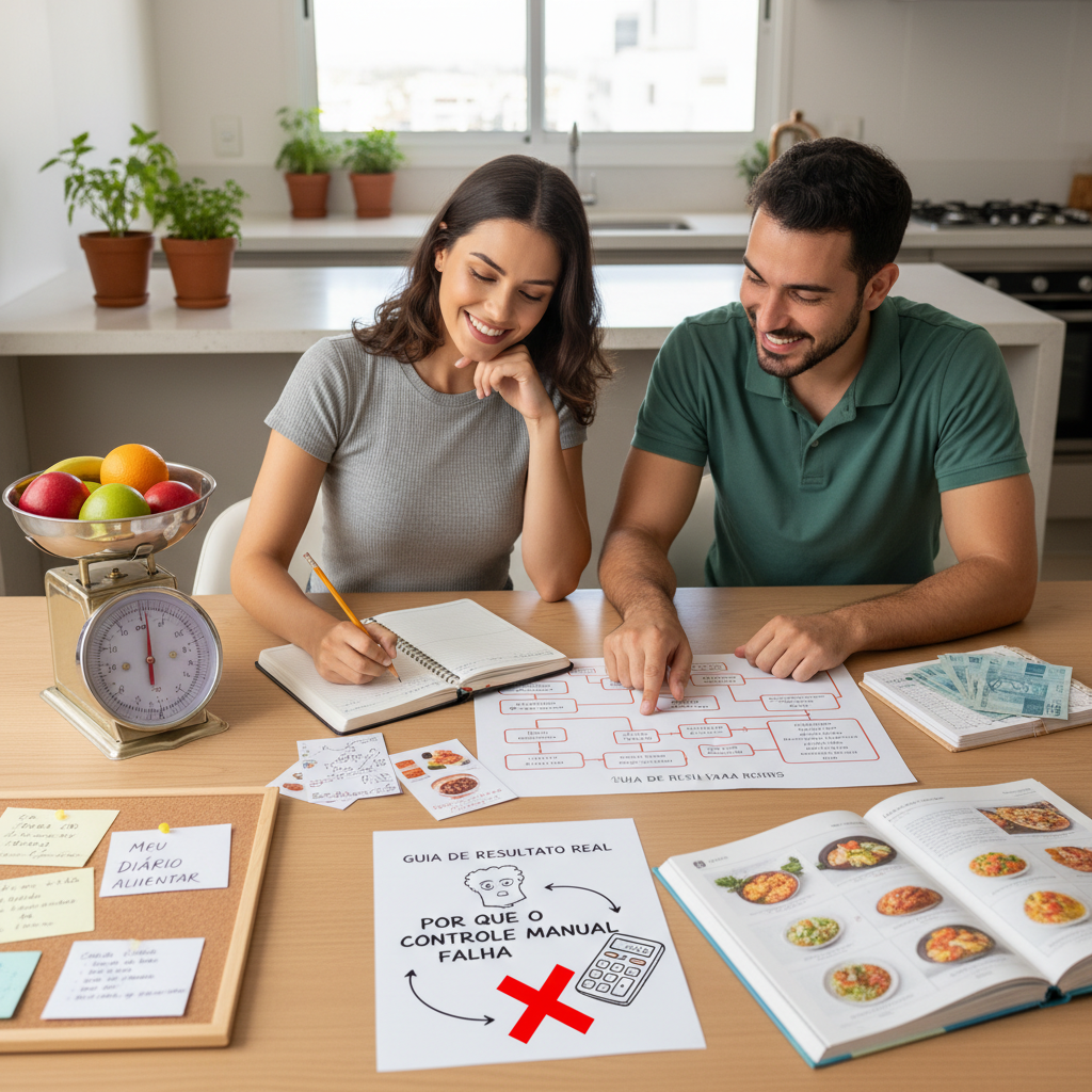 Melhor Dieta para Emagrecer Rápido: O Guia do Resultado Real Pessoa frustrada com aplicativo de dieta tradicional e a facilidade do ZapDieta
