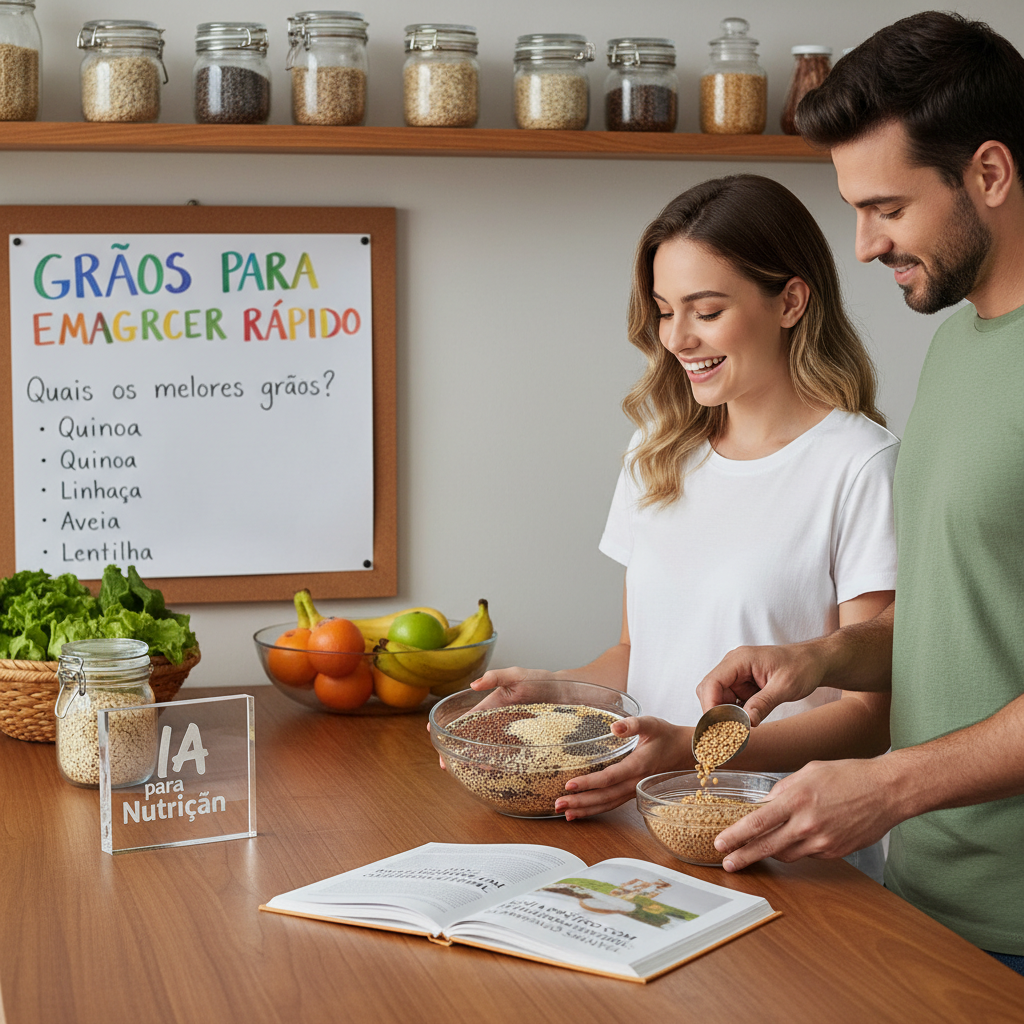 Seleção de grãos para emagrecer rápido como chia, linhaça e aveia em potes de vidro