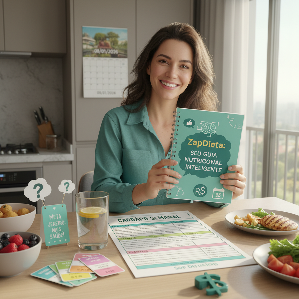 Interface do ZapDieta no WhatsApp analisando foto de prato saudável