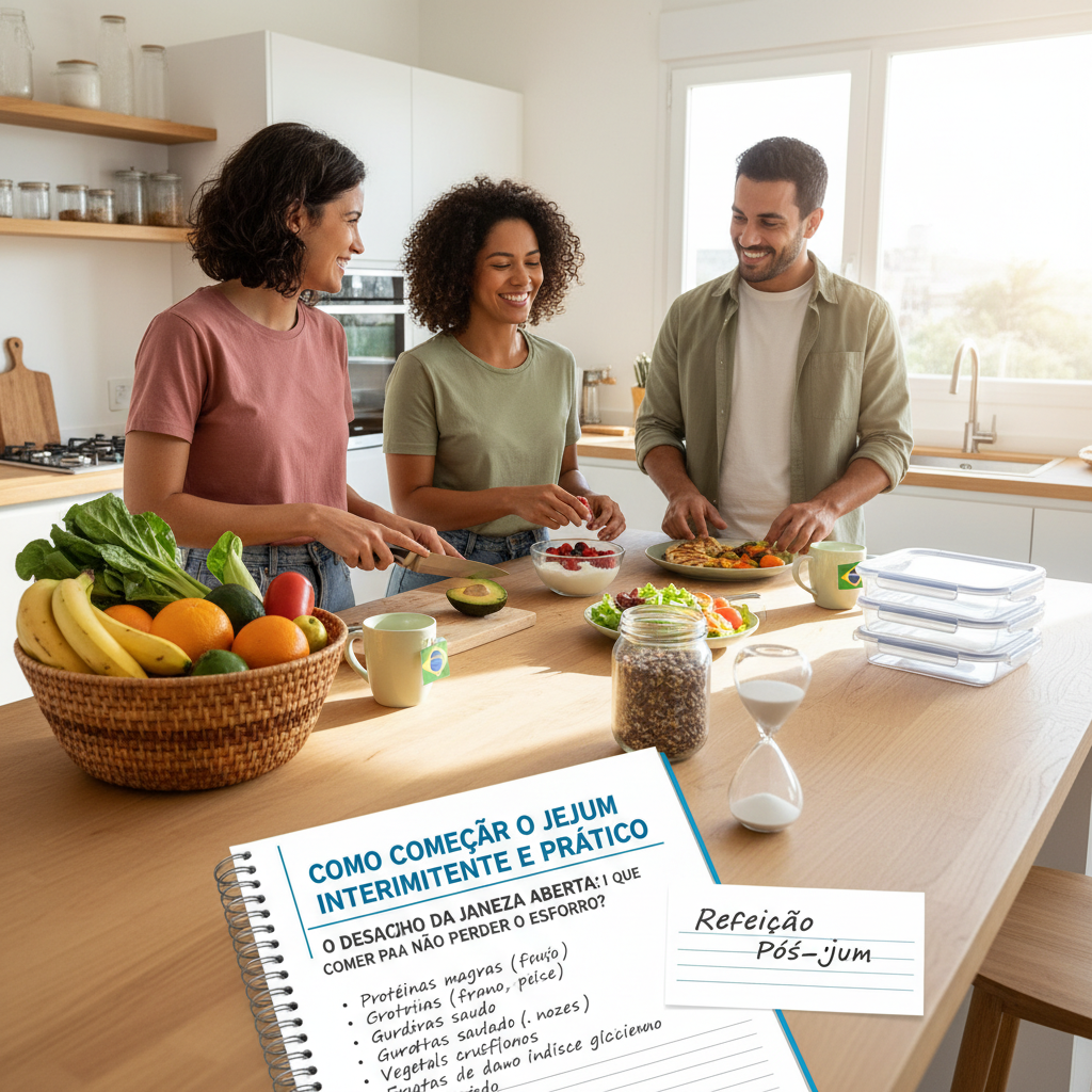 Prato equilibrado com frango, legumes e abacate representando a quebra de jejum intermitente